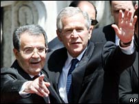 جورج بوش و رومانو پرودی