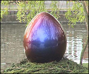 Egg in the middle of the Doctor's Pond in Dunmow