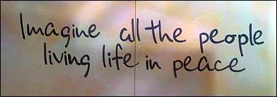 Imagine all the poeple living life in peace