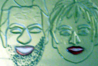 Llun o Hywel a Nia o Radio Cymru