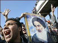 Seçim sonucunu kutlayan Şiiler