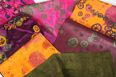 printed and lazer engraved textile samples