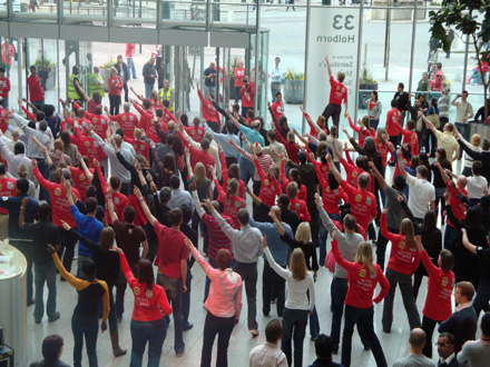 Comic Relief flashmob at Sainsbury's in Holborn