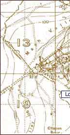 Lochnagar Crater - map of the battleground at the time of the Somme
