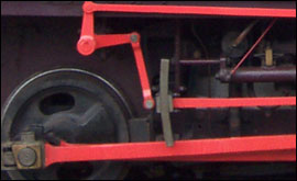 Close-up of a train's wheel