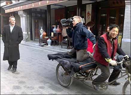 Sir Matthew Pinsent filming in China