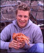 Jamie Oliver with some shellfish