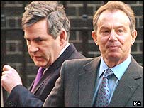 تونی بلر (راست)، گوردون براون(چپ)
