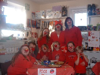 Red noses at the shop