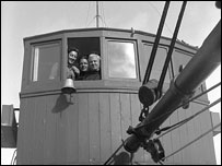 Bertie Sutherland, Willie Stewart and Johnny McGuire on the puffer 'Celt'. Photo courtesy of Calum Pearson.