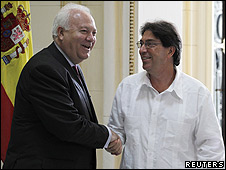 El canciller Moratinos y su homólogo cubano, Bruno Rodríguez.