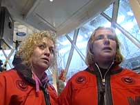 Karen and Mo inside the lighthouse