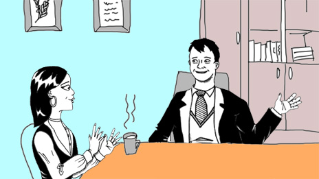 Anna and Paul doing their interview