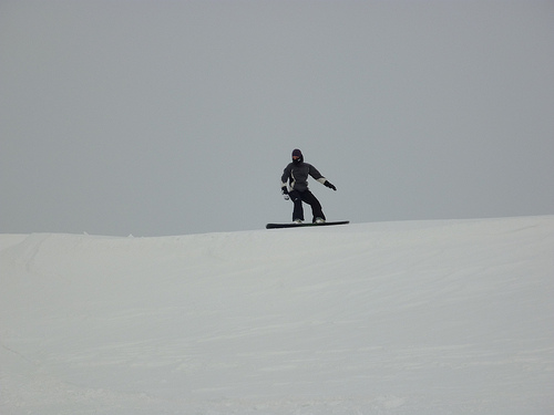 Snow Boarding in the Clwyds at Llandegla