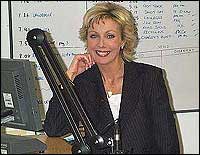 Anne gets ready to talk to Radio Derby