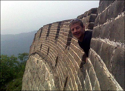 Steve Cram on the Great Wall of China