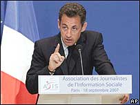 O presidente da França, Nicolas Sarkozy