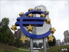 Euro logo outside ECB