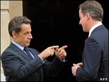French President Nicolas Sarkozy and British Prime Minister David Cameron after the Anglo-French summit
