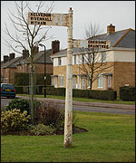 Silver End sign post