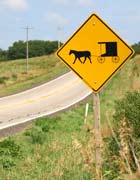 American road sign warning of horse-drawn buggies