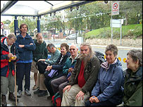 Ramblers at the bus stop