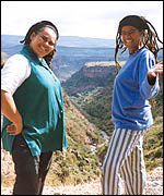 Margaret (right) with friend Sharon (left)