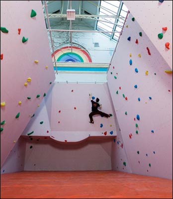 Person climbing at Climb Newcastle, Byker. Photo: Mark Savage