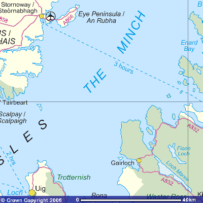 Search area for FV The Brothers. Image reproduced with permission of Ordnance Survey and Ordnance Survey of Northern Ireland