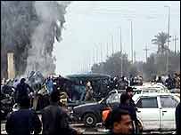 Kerbela'da patlamanın ardından olay yeri