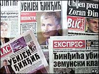 Sırp gazetelerinde Cinciç'in ölümüyle ilgili haberler