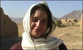 Reporter Anna Cunningham in Afghanistan 