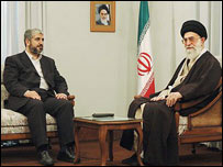 رهبر ايران و خالد مشعل 