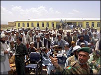 د اندړو په ميري ښارگوټې کې هغه ښوونځى چې د ولسمشر لپاره پکې غونډه جوړه شوې وه. (انځور: بلال سروري)