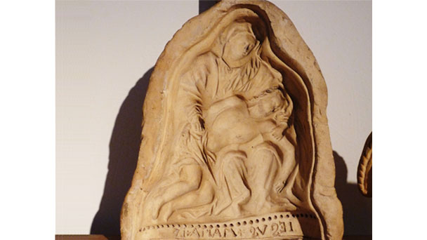 Cake mould depicting the Pieta from the Alsatian museum in Strasbourg, France