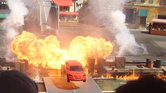 Car through flame... Car through flame...