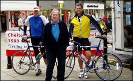 Cyclists with Dennis Waterman