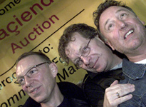 Mike Pickering, Peter Hook and Tony Wilson at the Hacienda auction Tony Wilson, Peter Hook and ** at the Hacienda auction