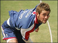 Me bowling in the nets