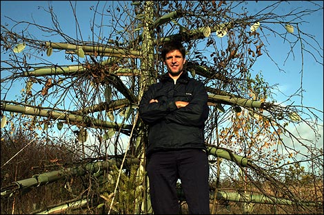 Tim in front of his "creation".