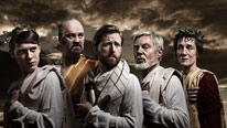 Samuel Barnett, Tim McInnerny, Tom Goodman-Hill, Derek Jacobi and Harriet Walter (left to right) star in I, Claudius