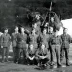 Crew and Groundcrew of Harold Swain's STERLING W 7529 of No 7 PFF Squadron RAF taken at Oakington in March 1943,