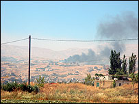 Tanques na ofensiva israelense no Líbano.