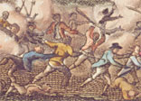 This French engraving depicts the slave uprising on St Domingue in 1791