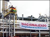Bolivya'da bir doğal gaz işletmesi