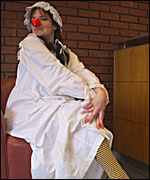 Morwenna sporting her great grandmother's night gown.