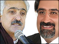  دکتر دادفر اسپنتا (سمت چپ) و سيد حسين اشراق حسينی