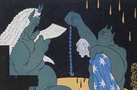 German cartoon of Woodrow Wilson