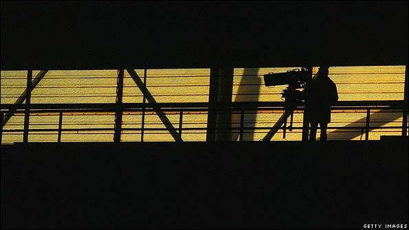 A TV camera at a match