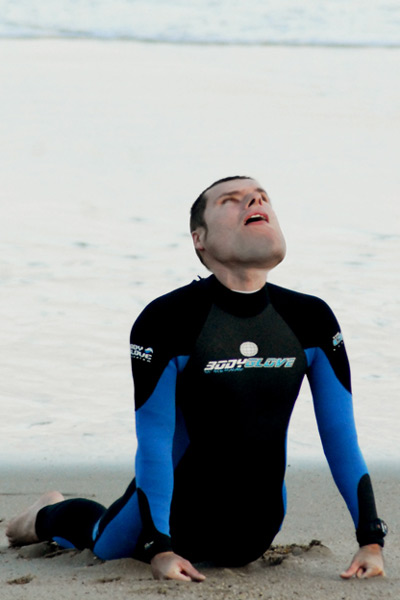 Yoga for Surfers, Irish steeze. Here, young Steve Montgomery demonstrates The Bouncy Castle. Novices, don't try this one. Jay 07